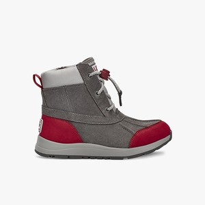 Ugg Turlock WP Kids All-Weather Boots Grey/Red (5063WITXC)